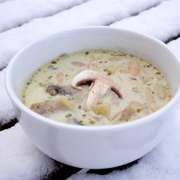 Weisse Bohnen Champignon Suppe